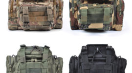 Fishing Tackle Bag Water Resistant Soft Sided Waist Shoulder Carry Storage Hiking Climbing Fly Green