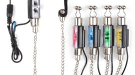 Set of 4 Carp Fishing Bite Indicator System Bobbins Hangers Swingers Illuminated