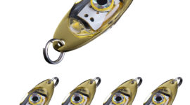 Yoshikawa Fishing Lure Set 5 Flash LED Light Enhancer Attractant Plugs Popper Minnow Spoon Trolling Underwater Deep Drop Tackle Lamp