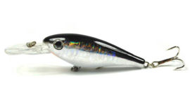 Yoshikawa Fishing Crankbait Shad Lure Minnow Fry Hardbait Chrome Black Bass 75mm 6g