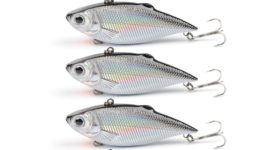 Yoshikawa Fishing Lure Crankbaits Rattlin Bait VIB Lipless Sinking Bass 60mm 7g Black Silver (Pack of 5)