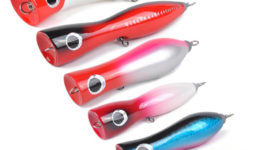 Yoshikawa Offshore Popper Plugs Floating Saltwater Fishing GT Big Game Lure Hardwood Steel Wire(Red Head)