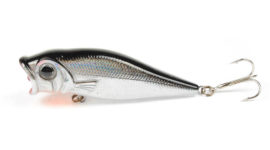 Yoshikawa Bass Fishing Popper Lure Topwater Walk The Dog Floating Bait 70mm 9g Black Silver