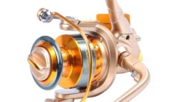 Yoshikawa Fishing Spinning Reel Aluminum Spool EM5000 10 Ball Bearings Orange