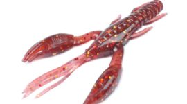 Yoshikawa Bass Freshwater Fishing Lure Craws 3" Scented Salted Soft Plastic Bloody Red (pack of 6)