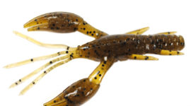 Yoshikawa Bass Freshwater Fishing Lure Craws 3" Scented Salted Soft Plastic Pumpkinseed (pack of 6)