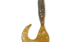 Yoshikawa Soft Plastic Lure Fishing Grub Kit Fat Salt Impregnated 2-1/2" Browny Yellow (pack of 12)