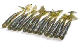 Yoshikawa  Bass Fishing Soft Lure Worm Freshwater 2" Watermelon Paddle Tail(pack of 12)