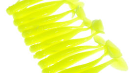 Yoshikawa Soft Lure Worm Bass Freshwater Fishing Bait 2" Chartreuse Paddle Tail(pack of 12)