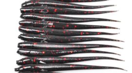 Yoshikawa Bass Fishing Lure 3" Freshwater Soft Silicone Wiggle Tail Bait Black (pack of 12)