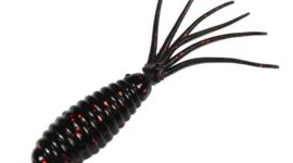 Yoshikawa Soft Lure Freshwater Bass Tubes Worm 2.5" Black Fishing Softbait(pack of 10)