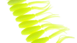 Yoshikawa Soft Lure Freshwater Bass Tubes Worm 2.5" Chartreuse Fishing Softbait(pack of 10)